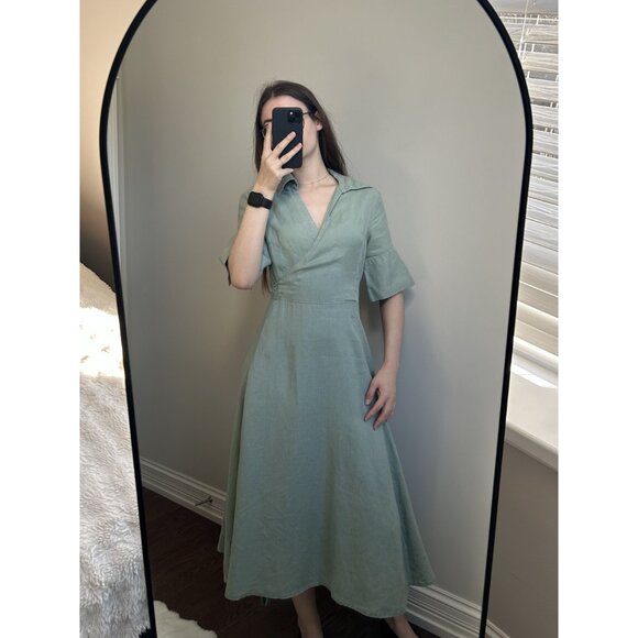 JG Hook Sage Green Dress Size 8 - Picture 4 of 7